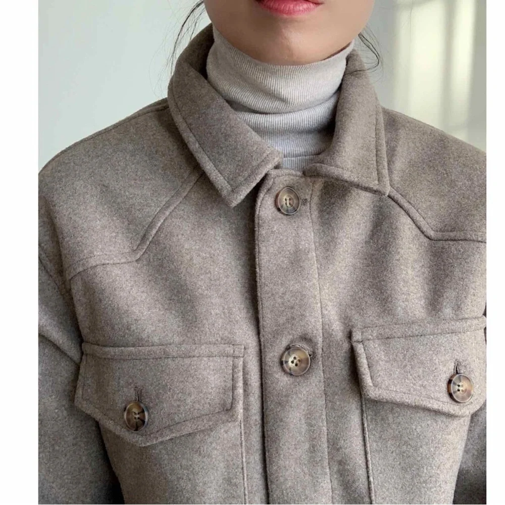 SOFT CASHMERE LIKE SHACKET - FAWN - Picture 12 of 13